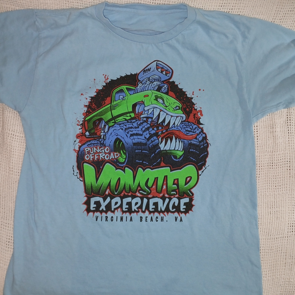 Gildan Light Blue Monster Truck Kids Tee